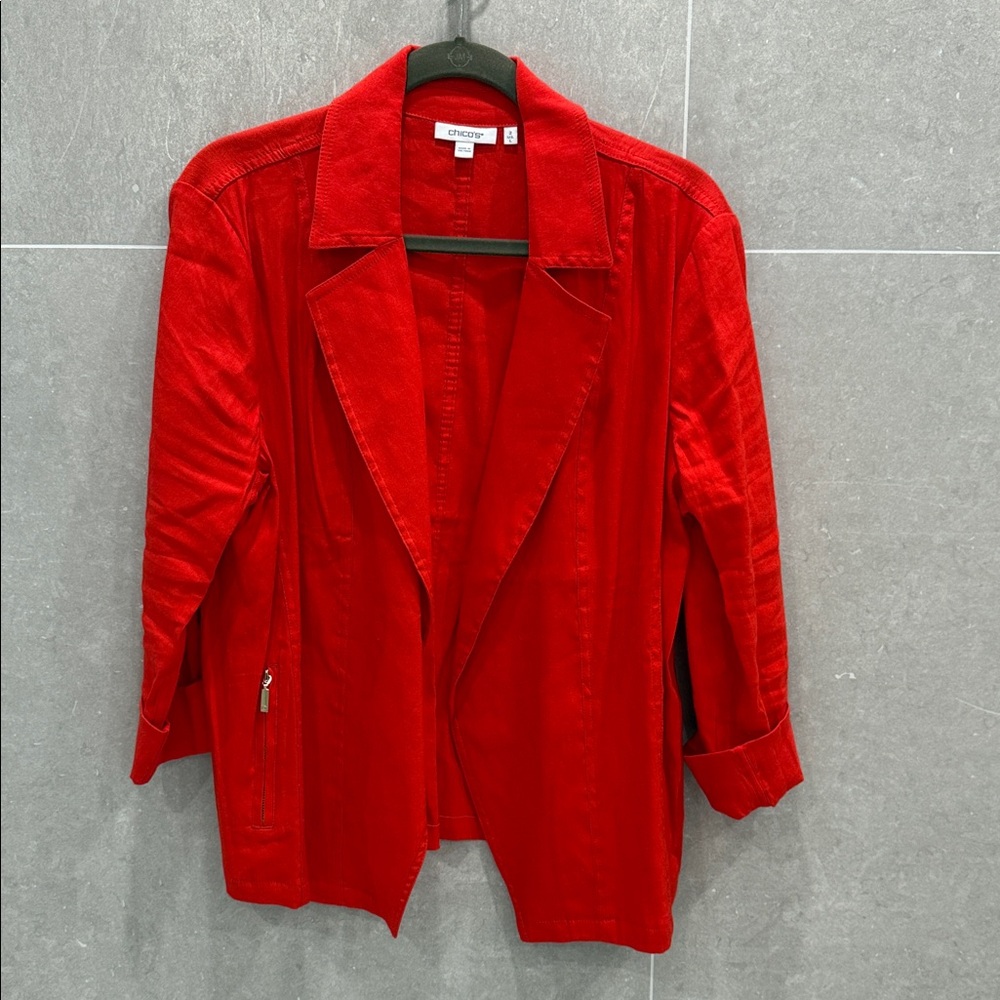 Chico's Vibrant Red Blazer